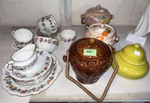 A Royal Crown Derby unusual 20 piece tea set in the Melody pattern, cups, saucers, milk etc; a