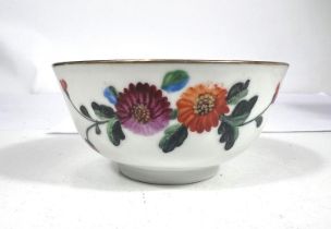 A Chinese Republic period hand painted floral bowl with circular seal mark to base, diameter 11cm