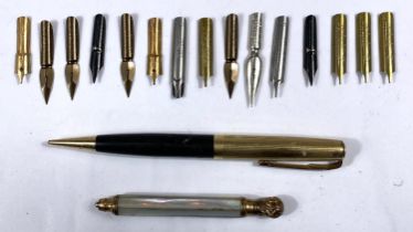 A collection of various fountain pens, and other pens