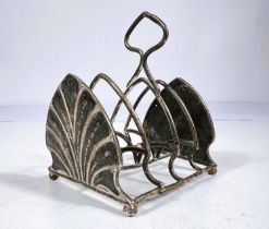 GUILD OF HANDICRAFTS,  a silver toast rack with palette shaped ends, London 1906, 3oz (a/f)
