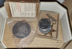 An 1897 Victoria Diamond jubliee silver medal, 55mm unboxed; a trio of WW2 medals