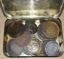 A selection of early GB coins and tokens with some foreign examples