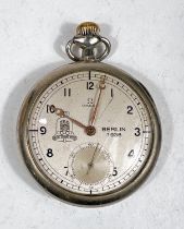 An OMEGA 1930's pocket watch with later engraving to case and corresponding dial improvement