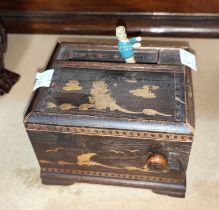 Sailing Interest, an early 20th century novelty ships cigarette dispenser with pop up sailor, inlaid