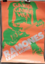 Four glossy Punk Rock posters, two Sex Pistols, two Ramones, 80 x 59cm.