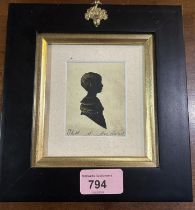 An early 19th century silhouette portrait of a young boy, history to reverse identifying him as