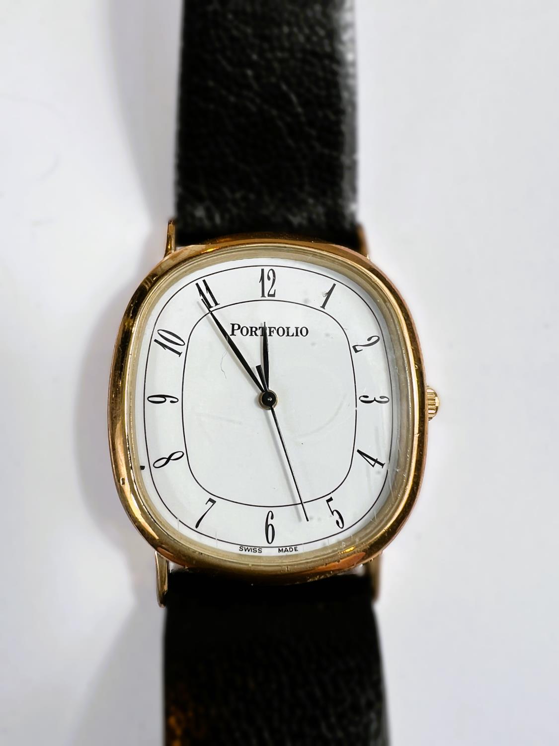 A Tiffany & Co 'Portfolio' gents quartz watch c. 1990's on leather strap - Image 2 of 6