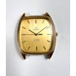 An Omega de Ville vintage c. 1970 gold plated watch case, stainless steel back, NO movement, New old