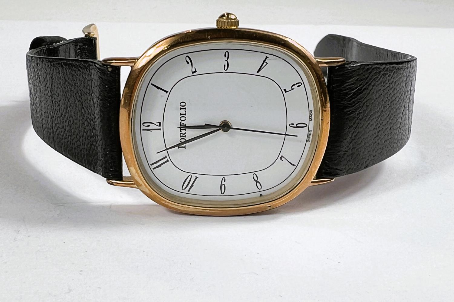 A Tiffany & Co 'Portfolio' gents quartz watch c. 1990's on leather strap - Image 6 of 6