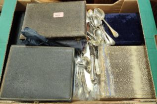 A selection of silver plated cutlery, boxed and loose