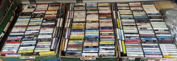 A large collection of cassette tapes. 300+ including rock and pop artists