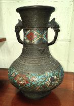 A large Chinese bronze cloisonne vase
