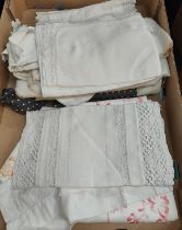 A collection of vintage table linens etc