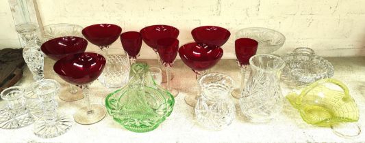 A collection of cut and other glassware