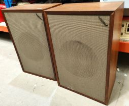 A pair of vintage Tannoy Speakers in teak cases 098940.