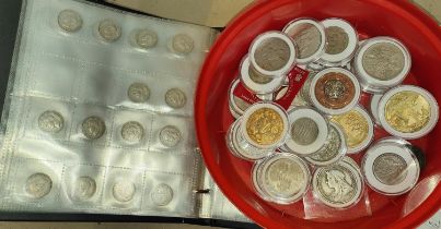 A collection of Victorian and later coinage loose and in album