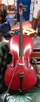 A SHIMRO Cello, Korean of Staines type, with bow and case, music etc, 77cm