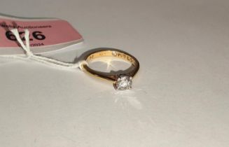An 18ct gold solitaire diamond ring 0.5ct, size L, 'One Love', 2.8gm