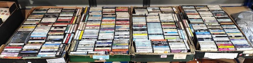 A large collection of cassette tapes. 300+ rock and pop inc. Eric Clapton, Elvis etc