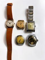 A collection of Art Deco gents watches, various types and shapes