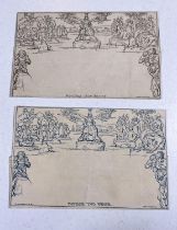 GB: QV, Mulready Covers 1d and 2d, unused