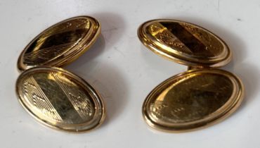 A 9 carat hallmarked gold pair of cufflinks, 3gm; various dress studs