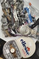 A lady's boxed, gilt Ellesse watch and a gents WW00R boxed watch; a large selection of ladies/