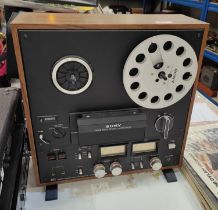 A vintage Sony Three Head Stereo Tapecorder.