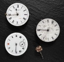Three 1920's English watch movements, possibly Rotherham