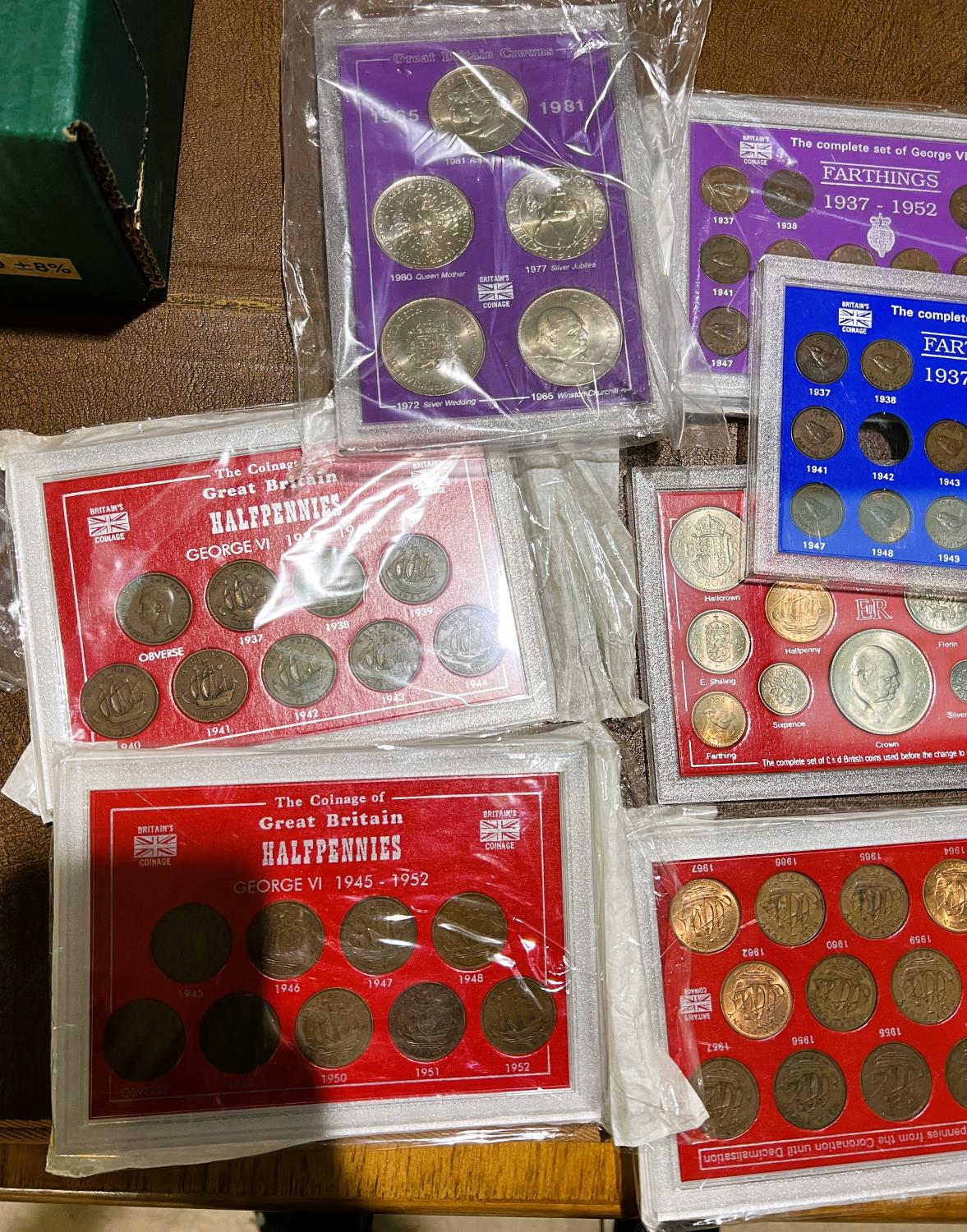 GB pre-decimal coins in plastic sets - Image 2 of 4