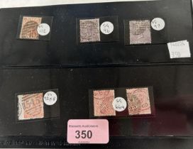 GB: QV, 10d SG 112, 6d SG96/7, 4d SG 66a (2) and 4d SG 93 Plate 8 used examples