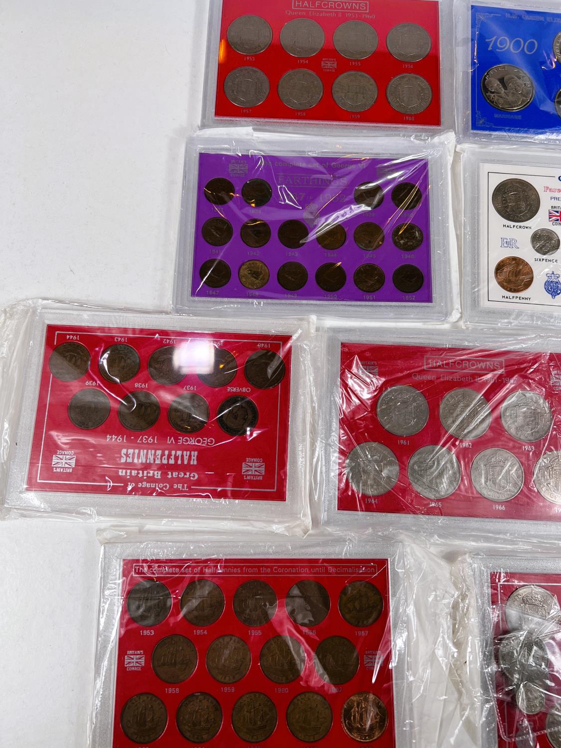 A selection of GB pre-decimal coins in plastic cases - Image 2 of 3