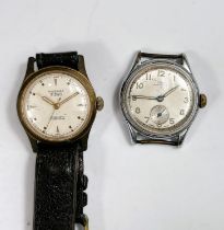 A vintage gents Oris steel cased wristwatch and another gents watch