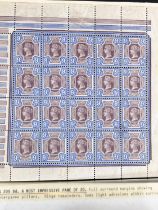 GB: QV, 9d SG 209, a pane of 20 with full margins, mint with some hinge marks to borders and