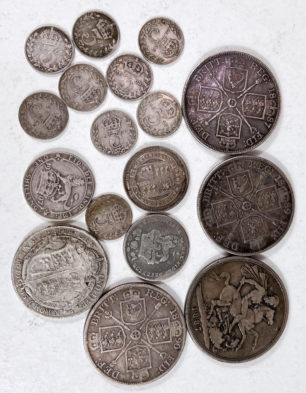 A selection of GB pre-1920 silver coins, 4.4oz - Image 2 of 4