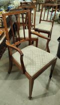 A set of 8 (6+2) Edwardian mahogany dining chairs with square tapering legs