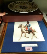 A set of 8 prints:  European/Napoleonic soldiers, framed and glazed; 4 prints of sailing ships;