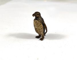 A miniature cold painted bronze of a penguin, ht 4cm