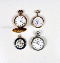 A gold plated full hunter pocket watch with white dial Roman numerals, a Verity pocket watch with