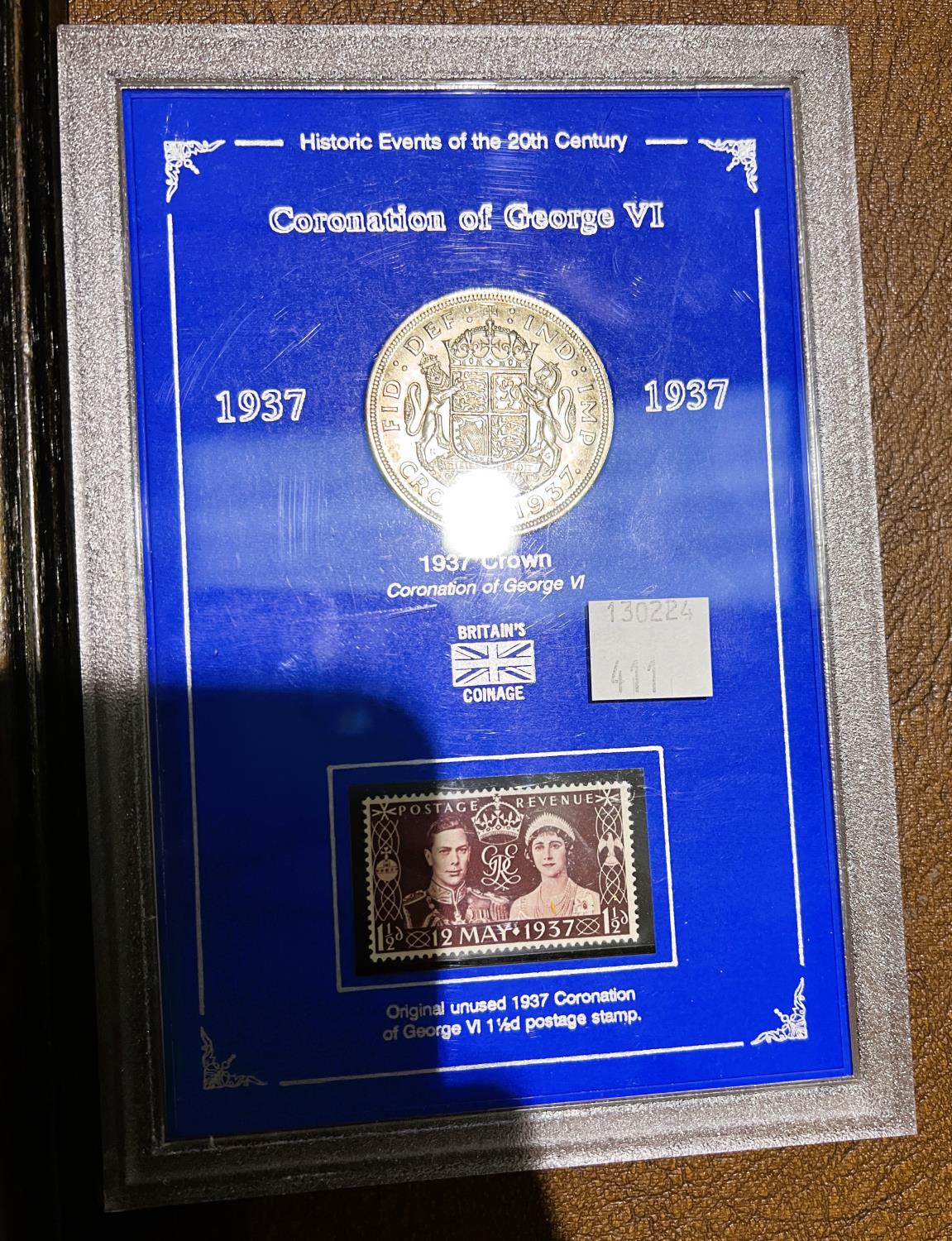 A George VI currency set, framed; a 1937 crown - Image 3 of 3