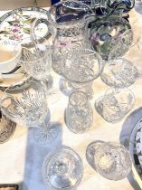A selection of cut drinking glasses and glassware