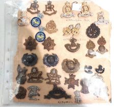 A collection of military collar badges, including Officer examples.
