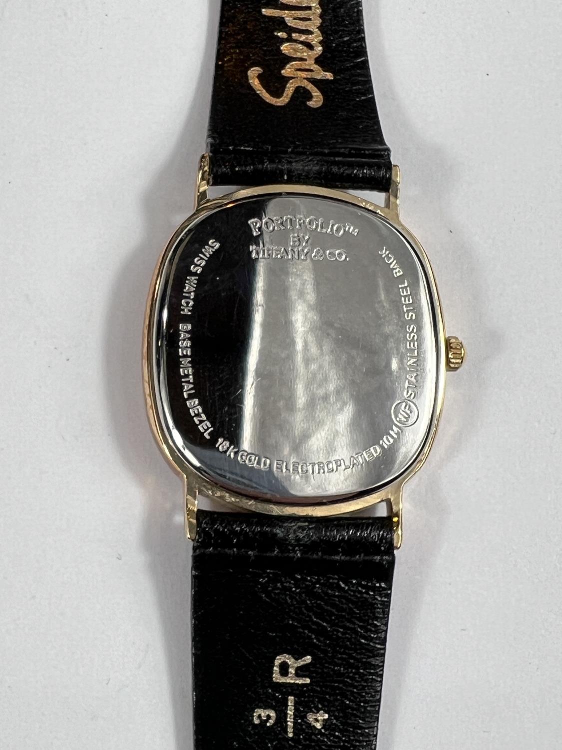 A Tiffany & Co 'Portfolio' gents quartz watch c. 1990's on leather strap - Image 3 of 6