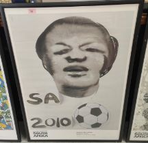 World Cup 2010 Art poster 'World Cup SA 2010' by Marlene Dumas (original) in ebonised frame