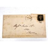 GB: QV, 1d Black on cover dated 1841