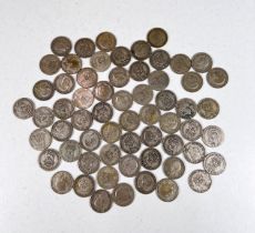 GB pre-1947 silver shillings, 10.8oz