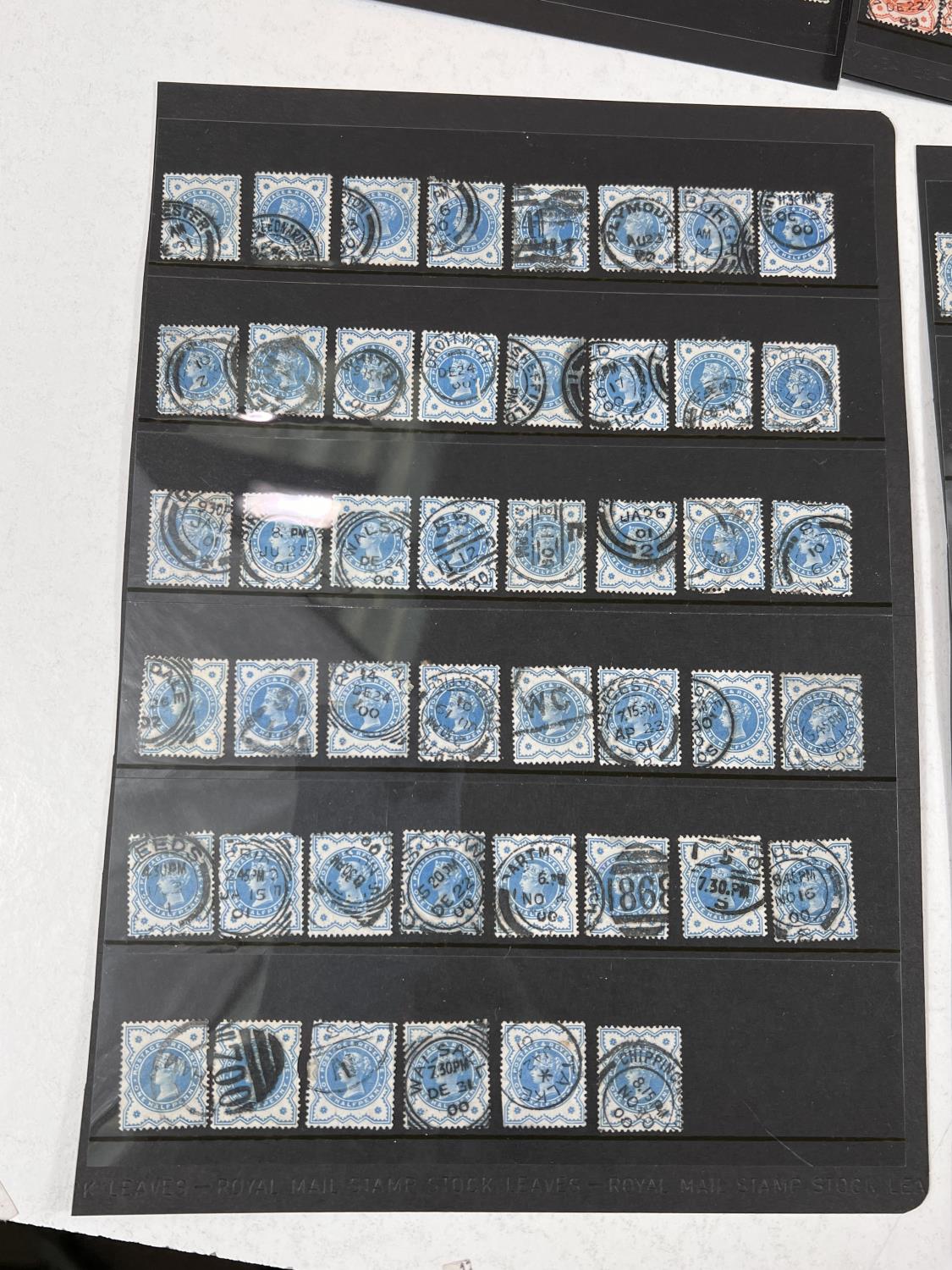GB: QV, halfpenny stamps, vermilion, blue and green, a quantity - Image 4 of 6
