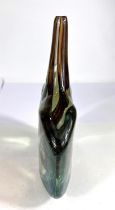 Mdina Michael Harris axe vase, signed Mdina 1980 to base, slight discolouration to surface