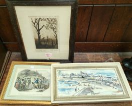 Gladys McCabe:  Port Stewart Co Londonderry, watercolour, signed, 14 x 32cm; Paul Mansolat: