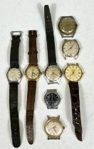Eight various vintage gents wristwatches